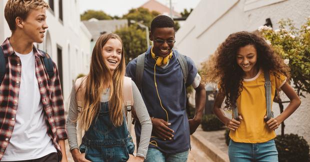 Diverse teens connecting with each other using type-awareness