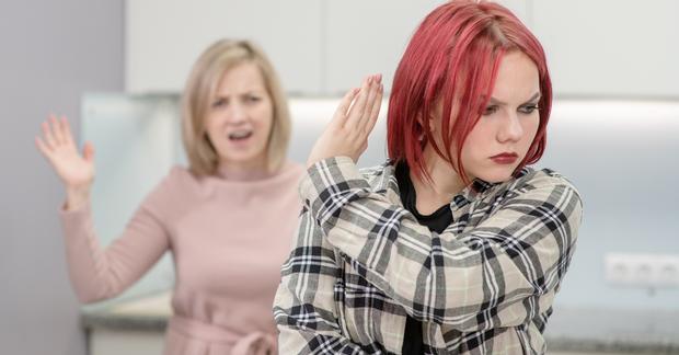 Mother and teen daughter with type differences in conflict